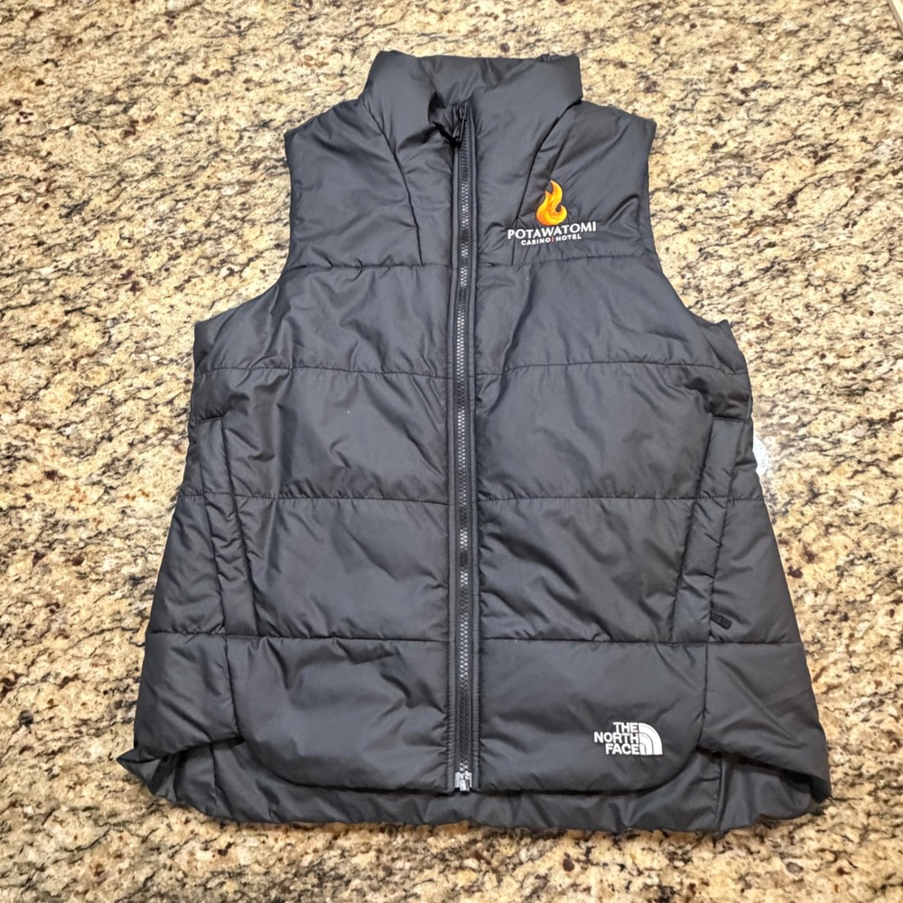 The North Face Womens Puffer Vest Black Potawatomi Casino Logo Size Medium ws